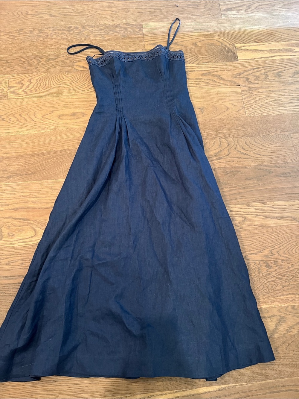 Reformation Navy Blue Spaghetti-Strap Maxi Dress